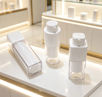 Échantillon Gratuit - Flacon Pompe Airless en Plastique ABS AS PP Blanc Transparent 15ml 30ml 50ml pour Crème Visage Cosmétique - Flacon Vide en Plastique