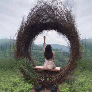 Sedia <span class=keywords><strong>a</strong></span> dondolo da esterno in rattan stile Bali <span class=keywords><strong>a</strong></span> forma di nido d'uccello, per paesaggi, luoghi panoramici e spot fotografici virali, arredo da esterno - Product Image 5