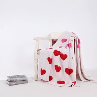Plaid tricoté jacquard cœur personnalisé, durable, résistant à la déformation, 50*70, 1020g, pour un confort quotidien