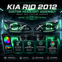 Ensemble de phares LED à lentille de 3,0 pouces pour Kia Rio 2012, projecteur à changement de couleur WRGB, DRL modifié, rétrofit complet