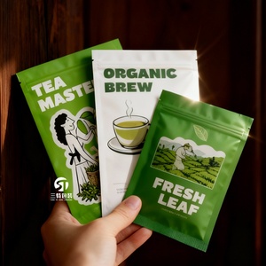 ถุงบรรจุภัณฑ์ชา/กาแฟแบบพิมพ์ดิจิทัลตามสั่ง MOQ ต่ำ วัสดุ BOPP/VMPET/PE ปิดผนึกสามด้าน เกรดอาหาร สำหรับชาเขียวผง - Product Image 5