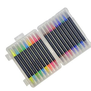 Nouveau produit 2022 – Ensemble de marqueurs pinceaux à double pointe pour aquarelle, 12 ou 24 couleurs, non toxiques, pour peinture et coloriage - Product Image 3