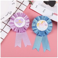 Broche florale en fer-blanc et métal sur mesure, pour anniversaire, ruban de haute qualité, Badge, pour garçon et fille, accessoire pour enfant, pour fête