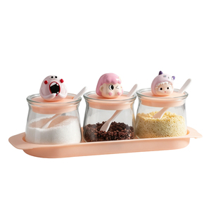 Kotak Penyimpanan Bumbu Dapur Rumah Tangga Lovely Little Monster, <span class=keywords><strong>Set</strong></span> Kombinasi Garam dan Bumbu Berkualitas Tinggi - Product Image 2
