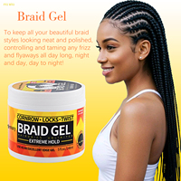 Gel coiffant tresses à tenue forte, à base d'eau, non gras, pour cheveux noirs naturels, marque privée