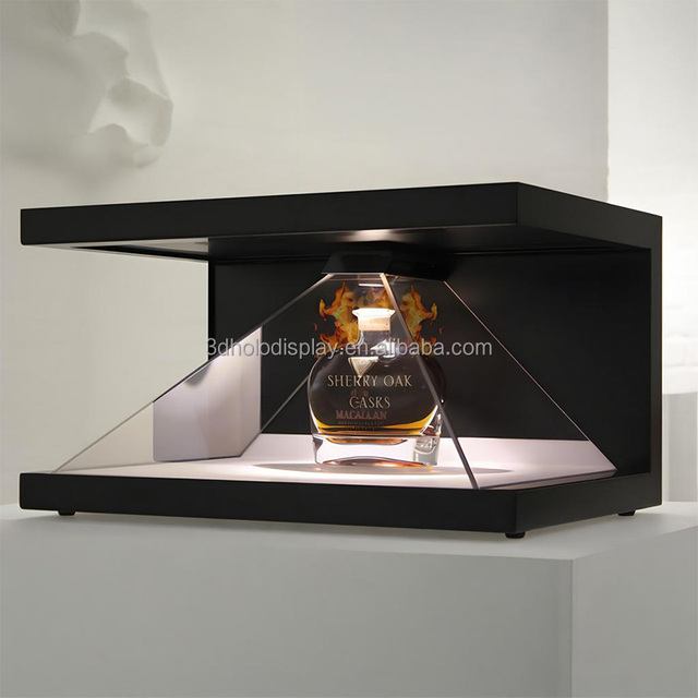 Holo Advertising Display 270 Degree 22 Inch Holographic Pyramid Glass Showcase 3D Hologram Cube