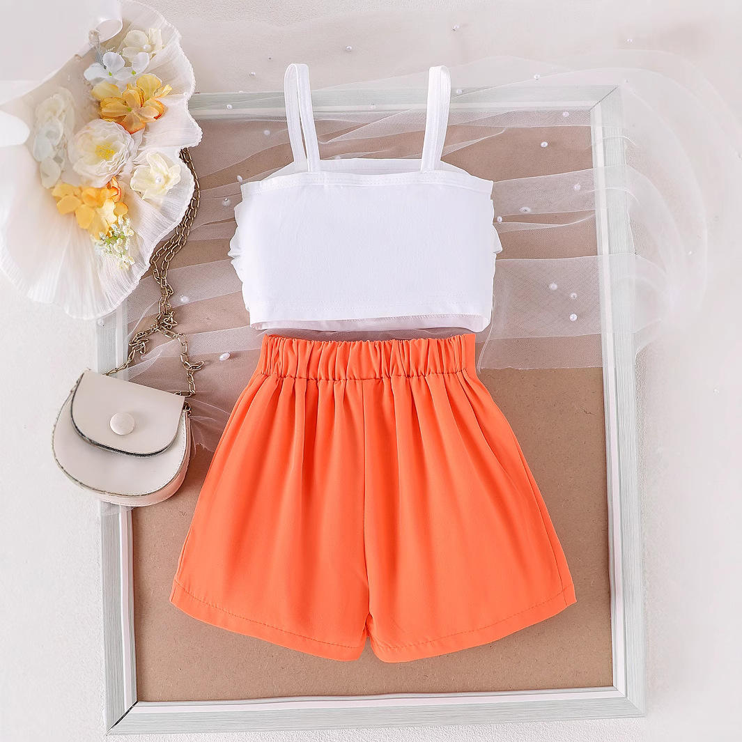 Kids Girls Summer Clothes Crop Tops Short Pants Suits