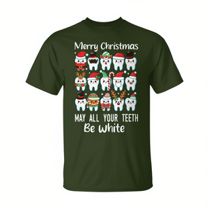 Joyeux Noël T-shirt dentaire : Que tous vos dents soient blanches – Design de Noël - Product Image 2