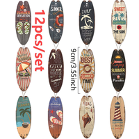 Porte-clés en bois personnalisé sur le thème d'une planche de surf vintage pour les fêtes d'été