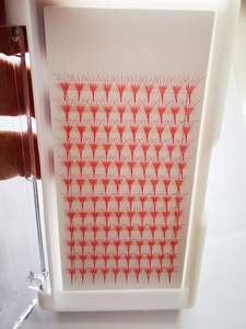 Extension de cils de couleur rouge violet rose ventilateurs préfabriqués à tige courte 6d 10d 1000 cils de volume russes en vrac ventilateurs préfabriqués - Product Image 3