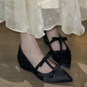 Korean Style <strong>Flat</strong> Shallow Mouth <strong>Pointed</strong> <strong>Toe</strong> Ladies Casual Summer Versatile Bowknot Slip-on Ladies Footwear Elegant Dressy Shoes - Product Image 2