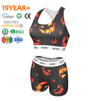 Ensemble de soutiens-gorge de sport respirants taille haute pour femmes, motif citrouille souriante effrayante, design streetwear original, idéal pour l'entraînement