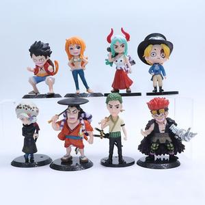 2 designs, 8 pièces/ensemble, figurines d'action en PVC de l'anime japonais One Piece, figurine d'action Luffy, Nami, Yamato, décorations de bureau - Product Image 2