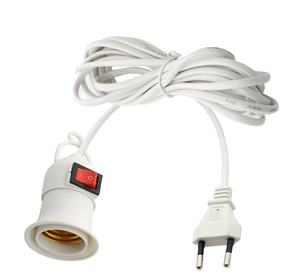 Portalámparas <span class=keywords><strong>E27</strong></span> con Cable de Alimentación, Interruptor de Botón Independiente, <span class=keywords><strong>Enchufe</strong></span> Europeo y Portalámparas de 220v con Rosca para Bombilla de Cultivo - Product Image 1