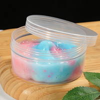 Pot de rangement rond transparent de 300 ml pour slime avec couvercle à vis hermétique, récipient en plastique anti-fuite pour pâte à modeler DIY et pot d'artisanat