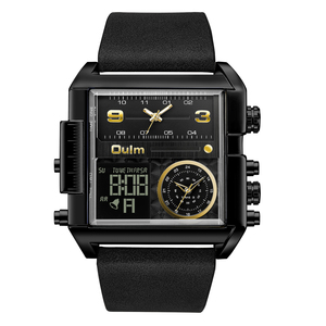 Quartz fournisseur de montres intelligentes original bas <span class=keywords><strong>prix</strong></span> <span class=keywords><strong>Oulm</strong></span> 1688 mouvement étanche bracelet en cuir de luxe montres grand cadran - Product Image 3