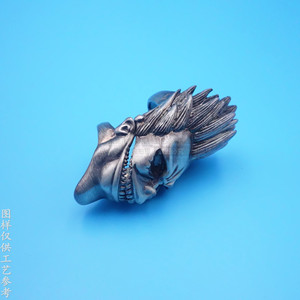 Anillo de aleación de zinc con forma geométrica de calavera, accesorios de disfraz unisex, color Guhei JZ20221111 - Product Image 4