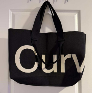 Bolso de compras de punto con logo personalizado, diseño de dibujos animados, jacquard, poliéster, dos tonos, con doble asa, para mujer, el más vendido, MOQ bajo - Product Image 4