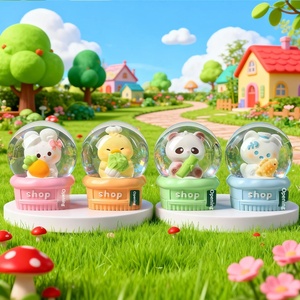 Sfera di Cristallo in Resina Luminosa di Piccole Dimensioni, Ornamento Artigianale con Pecora Cartoon e Fiocchi di Neve, Regalo per Studenti - Product Image 4