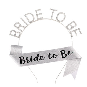 Go Party Wedding Hairbands Tiara Crown Rhinestone Full Diamond <strong>BRIDE</strong> <strong>to</strong> <strong>BE</strong> <strong>Headbands</strong> for Women <strong>Bride</strong> <strong>to</strong> <strong>Be</strong> Satin Sash Set - Product Image 3