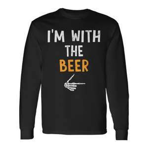 T-shirt à manches longues « I'm With The Beer », costume d'Halloween, chemise assortie pour couple - Product Image 1
