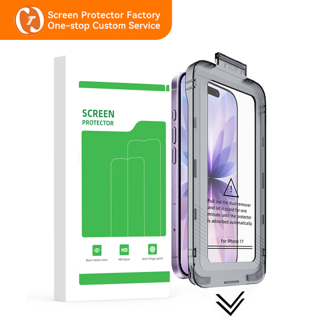 Screen Protector 9H 2.5D Anti-explosion Tempered Glass Screen Protector for iphone 15 16 17 18 Pro Max Easy Installation Frame