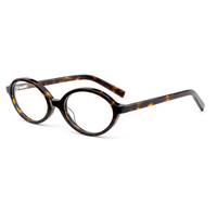 Montures de lunettes ovales étroites en acétate rayé, lunettes de lecture à monture complète unisexe, écaille de tortue noir rose bleu vert 54 20 145 mm