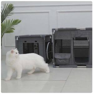 ถ้ำผ้าอ็อกซ์ฟอร์ดทรงสี่เหลี่ยมผืนผ้าคฤหาสน์สำหรับแมวหรูหราพร้อมกล่องสวรรค์สองห้อง - Product Image 3