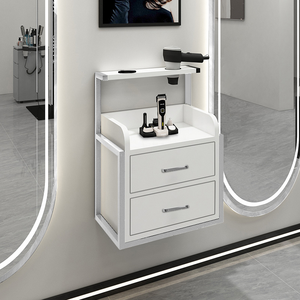 QUMENG Meubles de salon modernes dorés à fixation murale, stations de coiffure avec armoire de rangement pour outils pour salon de coiffure - Product Image 5