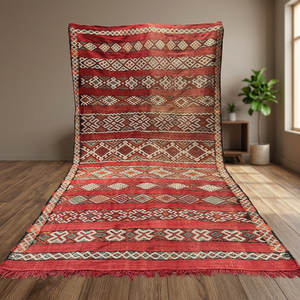 Alfombra Tribal Hecha a Mano, Kilim Marroquí, Alfombras de Lana Bereber, Venta al por Mayor, Anudadas a Mano, Patrón Geométrico, Pelo Corto, Grosor Medio, para el Hogar - Product Image 3