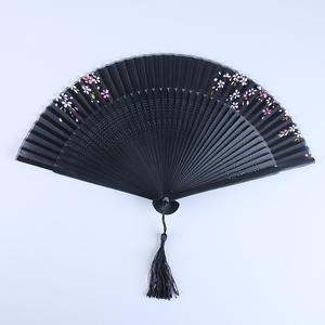 Éventail pliant japonais de style Edo de 42 cm, peint à <span class=keywords><strong>la</strong></span> main, avec manche en bambou et motif de fleurs de cerisier antique - Product Image 5