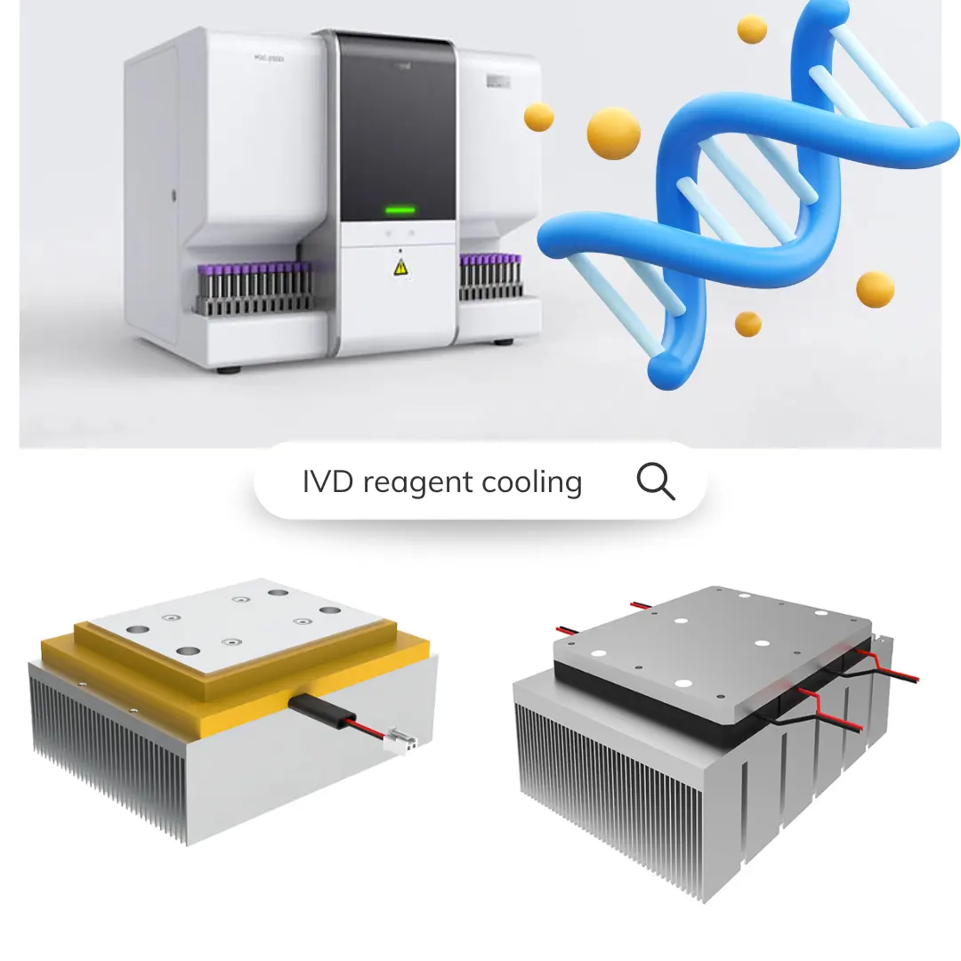 Enfriador de Peltier termoeléctrico de convección forzada refrigerado por aire para olla de reactivo IVD