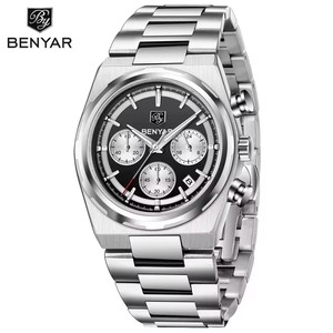 นาฬิกาควอตซ์กันน้ำ BENYAR BY-5204 รุ่นใหม่ แบรนด์ดัง แฟชั่นสำหรับผู้ชาย สายสแตนเลส สไตล์ธุรกิจ ปี 2026 - Product Image 3