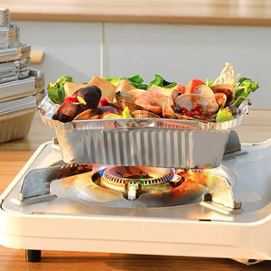 Caja desechable de papel de aluminio para llevar, bandeja de papel de aluminio, contenedor desechable para alimentos, para hornear, asar, lonchera - Product Image 2