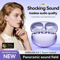 Écouteurs OWS à réduction de bruit, étanches, son stéréo Hi-Fi 5.4, mini-casque à conduction aérienne, type clip d'oreille