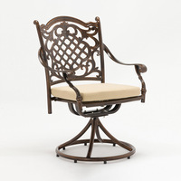 Mobilier d'extérieur de jardin moderne Tables à manger en fonte d'aluminium Chaises d'extérieur chaises imperméables pour balcon et cour