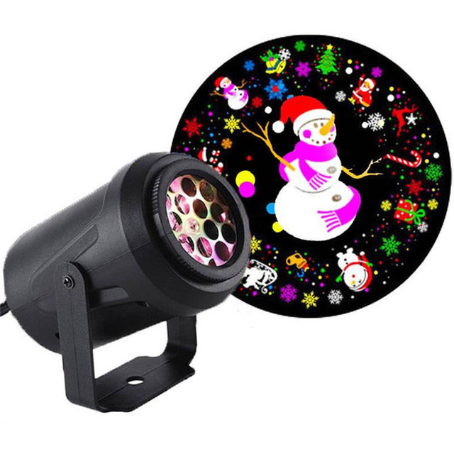 16 Patterns Led Christmas Snowflake Projector AC100-240V 3500K Warm White Home Party Light