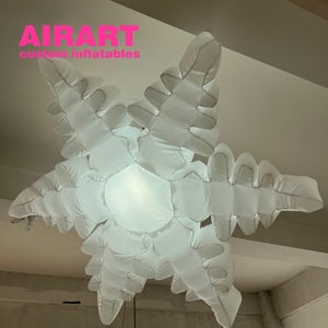 Flocon de neige gonflable éclairé par LED de couleur pour la boutique de bar de discothèque annonçant la décoration suspendue - Product Image 3