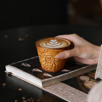 Tasse à café en grès artisanale à motif en relief, thème cheval, style bouche de cochon, style japonais vintage, tasse créative pour latte art, Dehua