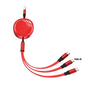 Oem Gift Logo 1.2M 3 in 1 Nylon Braid Data 100W Tpe Multiple Retractable Usb Charging <b>Cable</b> for Phone/<b>Type</b>-<b>C</b>/Android - Product Image 6