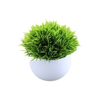 Plantes artificielles en plastique, fausses fleurs, plantes vertes bioniques, bonsaï, fougère en demi-sphère, décoration intérieure, plantes en pot