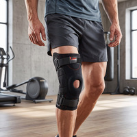 Genouillère de sport à compression réglable en néoprène avec stabilisateur latéral articulé et protection professionnelle, conception douce