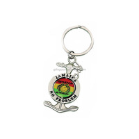 Llavero de Metal con Diseño de Mapa de Jamaica, Souvenir de Viaje Personalizado, Diseño de Dibujos Animados, Ecológico, de Aleación de Zinc