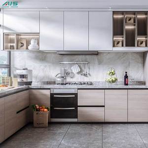ชุดครัวสำเร็จรูป ตู้ครัวไม้สีน้ำตาลเมลามีน ดีไซน์เรียบง่ายทันสมัย - Product Image 2