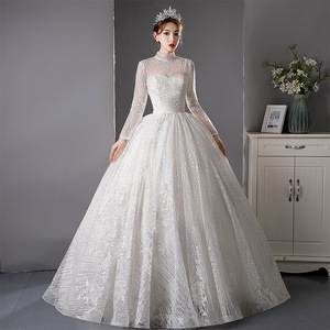 S6734F    Livraison directe 2026 Nouvelle robe de mariée  Dream Damn Tail Terrants Femmes  Grande taille Tissu en dentelle pour femmes Robe de mariée pour fête - Product Image 2