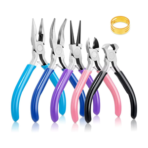 Kit de pinces <span class=keywords><strong>à</strong></span> bijoux <span class=keywords><strong>à</strong></span> bec effilé et <span class=keywords><strong>à</strong></span> bec biseauté pour la fabrication artisanale de bagues ouvertes, outils et accessoires DIY, sans poignées, sans matériau - Product Image 1