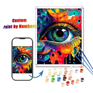 Kit de pintura mística de olhos por números, pintura DIY criativa por números personalizada