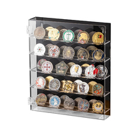 Boîte de présentation murale circulaire en acrylique pour pièces commémoratives, badges et pièces de défi