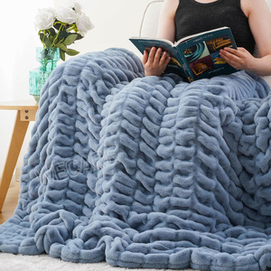 Luxuriöse Doppelseitige Kunstfell-Minky-Decke Gerüschte Weiche Nerz-Optik Wurfdecke für Sofa, Sessel, Couch und Bett - Product Image 4