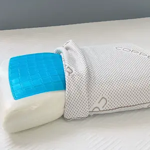 Copertura in rame Comfort Anti-russamento Gel blu raffreddamento ortopedico contorno letto testa Memory Foam cuscino per dormire